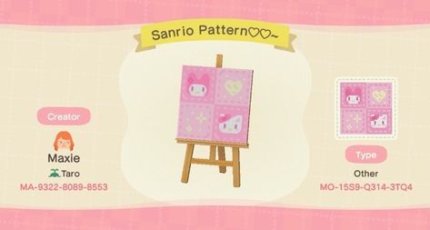 Cute pink pastel My Melody and Hello Kitty pattern quilt blanket design codes Pastel My Melody, Acnh Sanrio, My Melody And Hello Kitty, Melody And Hello Kitty, Acnh Kawaii, Hello Kitty Pattern, Kitty Pattern, Hello Kitty Blanket, Animal Crossing Memes