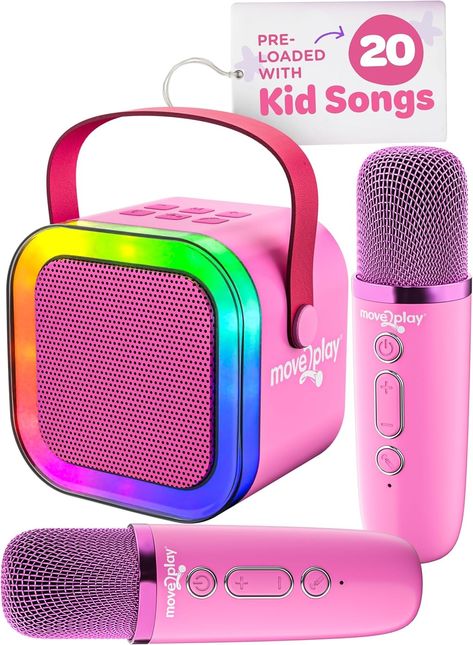 Move2Play Mini Karaoke Machine for Kids | includes 20+ Kids Songs | Connect with Bluetooth | Kids Toy | Birthday Gift for 3, 4, 5, 6, 7, 8+ Year Old Girls and Boys - Walmart.com Toys For Girls Age 5, Birthday Gifts For 6 Year Girl, Christmas Toys For Girls Kids, Toys For 8 Year Girl, Christmas Gifts For Girls 6-8, Toys For 7 Year Girl, Toys For 5 Year Girl, Gifts For 4 Year Girl, Gifts For 6 Year Girl