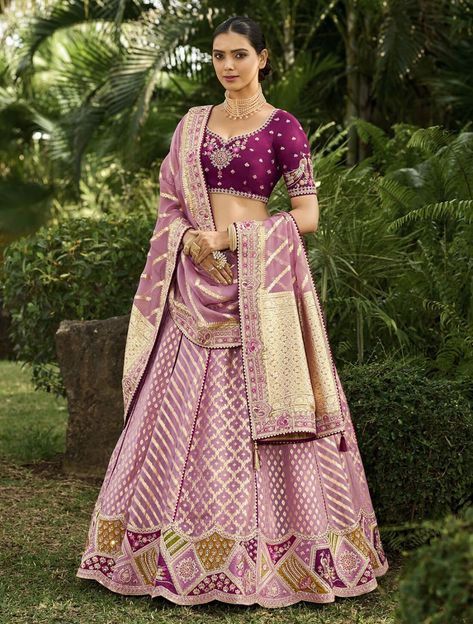 40% OFF for a Limited Time Only! Just arrived: Exclusive Purple Premium Crepe Georgette Wedding Wear Designer Lehenga Choli with Dupatta. Dress size can be customized up to 42 inches. This stunning outfit is embellished with Heavy Embroidery Work, making it perfect for Weddings, Receptions, and Sangeet. #NewArrival #DesignerLehenga #WeddingWear #PurpleLehenga #GeorgetteLehenga #HeavyEmbroidery #FashionDeal #SangeetOutfit #ReceptionWear #ShopNow #ExclusiveOffer #Fashionista #LimitedTimeOffe... Pink Lehenga Look, Purple Georgette Saree, Lehenga Look, Umbrella Lehenga, Lehenga Sari, Sari Lehenga, Lehenga Choli Designs, Lehenga Dupatta, Lehenga Choli Wedding