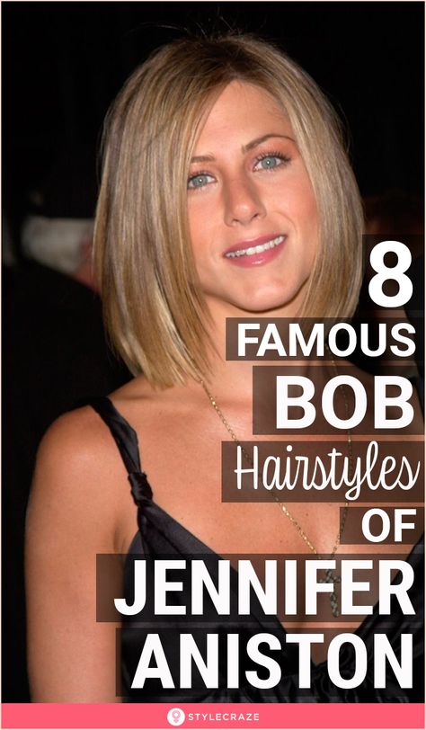 8 Famous Bob Hairstyles Of Jennifer Aniston: Jennifer Aniston also has her own fragrance brand. Her hair is her greatest asset and she never fails to experiment with her hairstyle. Below are top 8 bob hairstyles made famous by Jennifer Aniston. #jenniferaniston #hairstyles #hairstyleideas #bobhairstyles #celebs #celebrities Jennifer Aniston Bob Hair, Jennifer Aniston Shag Haircut, Long Bob Jennifer Aniston, Jennifer Anniston Hair Short, Jennifer Aniston Bob Haircut Friends, Jenn Aniston Hair, Rachel Aniston Hair, Jennifer Aniston Short Hair Friends, Jeniffer Aniston Short Hair