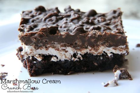 Tasty Brownies, Crunch Bars, Crunch Bar, Marshmallow Cream, Tim Tam, Butter Rice, How Sweet Eats, Brownie Recipes, Sweets Treats