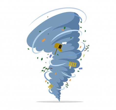 Twisting tornado flat illustration. natural disaster, hurricane or storm, cataclysm and catastrophe. | Premium Vector Branch Vector, Natural Disaster, Flat Illustration, Tornado, Natural Disasters, Premium Vector, Game Art, Graphic Resources, Illustration Art