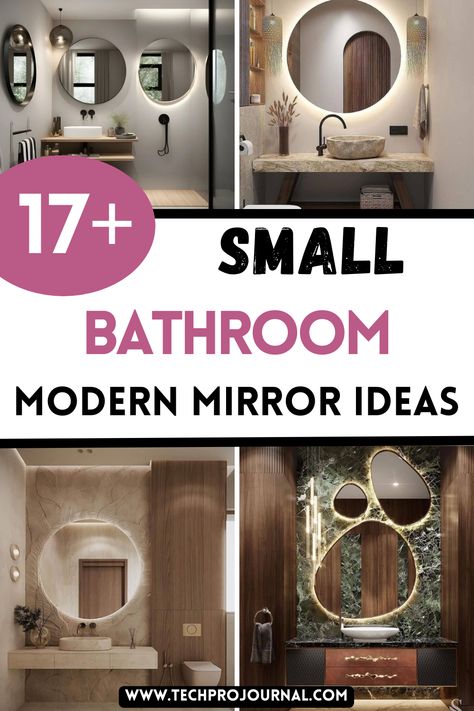 Transform your space with sleek small bathroom modern mirror ideas that bring a stylish, updated vibe to any compact bathroom. These small bathroom modern mirror ideas are ideal for reflecting light and creating an open, airy feel. Bathroom Round Mirror Ideas, Bathroom Modern Mirror, Round Mirror Ideas, Small Beige Bathroom Ideas, Bathroom Vanity Mirror Ideas, Bathroom Round Mirror, Brass Mirror Frame, Small Bathroom Modern, Modern Mirror Design