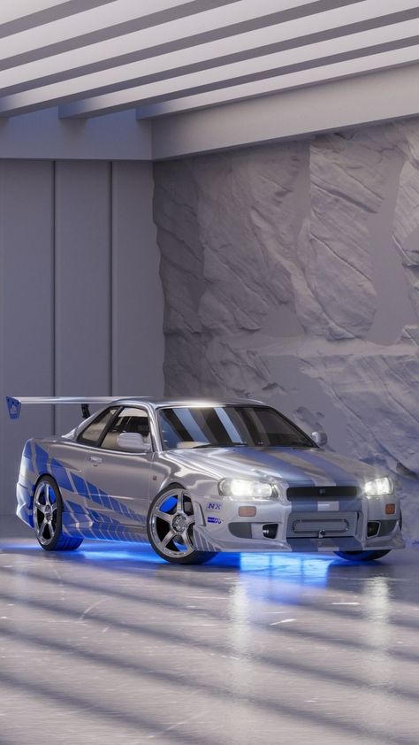 Fast And Furious Cars Brian, Brian O'conner Wallpaper, Fast And Furious Cars, Brian O Conner, Impala 67, Street Racer, R34 Skyline, Gtr Car, Skyline Gtr R34