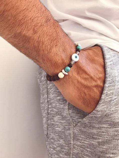 Bracelets Evil Eye, Jewelry Evil Eye, Beach Bracelet, Summer Bracelet, Biker Jewelry, Beach Bracelets, Bracelet Mens, Bracelet Men, Summer Bracelets