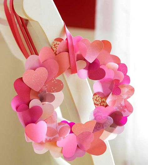 Saint Valentin Diy, Valentines Bricolage, Valentine's Day Crafts, Cute Diy Projects, Homemade Valentines, My Funny Valentine, Heart Wreath, Shape Crafts, Handmade Valentine