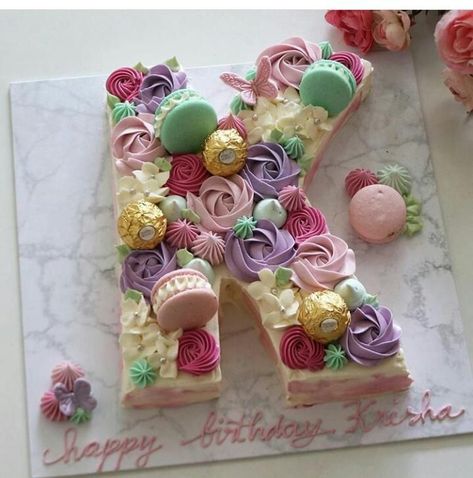 Letter Cakes, Alphabet Cake, Number Birthday Cakes, Cake Lettering, Letter Cake, Beautiful Cake Designs, Number Cake, Number Cakes, Beautiful Cake