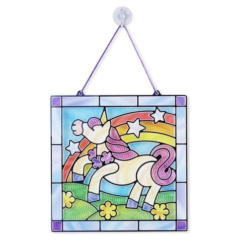 Stained Glass Made Easy - Unicorn Unicorn Crafts For Kids, Glass Unicorn, Stained Glass Kits, Unicorn Craft, Arts And Crafts Kits, Unicorn Crafts, Rainbow Hearts, Unicorn Kids, Art And Craft Videos