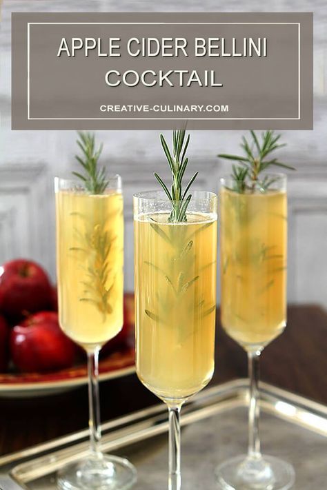 Cider Martini, Rosemary Cocktail, Ginger Beer Cocktail, Boozy Hot Chocolate, Bellini Cocktail, Rosemary Recipes, Apple Cider Cocktail, Hard Apple Cider, Cider Cocktails