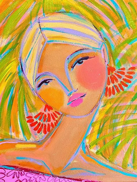 Lady Art, People Painting, Pastel Artwork, Corporate Art, Oil Pastel Paintings, Abstract Face Art, Malibu Barbie, Painting Subjects, Abstract Portrait