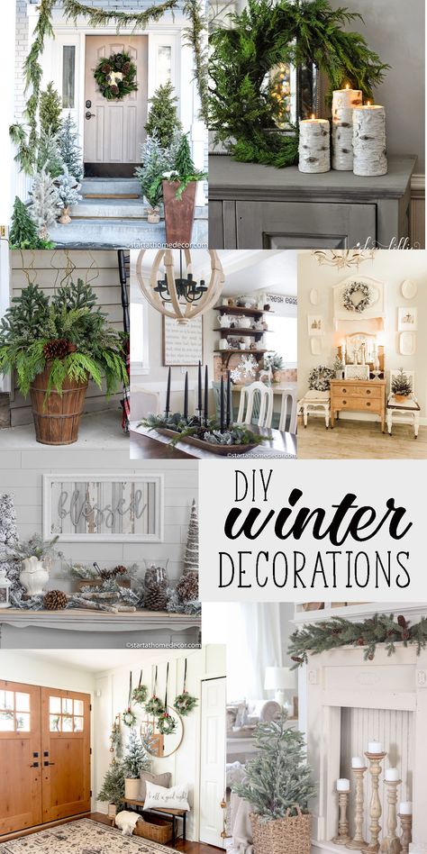 After Christmas Winter Decor, Decorating After Christmas, Winter Decor Ideas For The Home, Easy Winter Decorations, After Christmas Decor, Decor After Christmas, January Decor, Farmhouse Winter Decor, Rustic Winter Decor