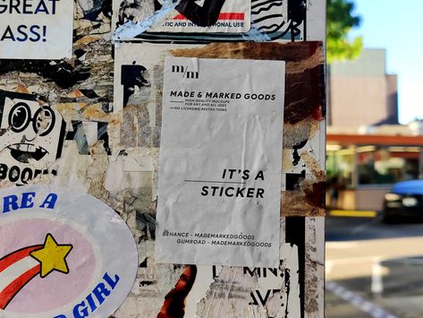 Free Street Sticker Glued Poster Mockup | Free Mockup Sticker Mockup Free, Street Poster Mockup, Poster Mockup Free, Sticker Mockup, Postcard Mockup, Macbook Mockup, Mockup Poster, Mockups Free, Ipad Mockup