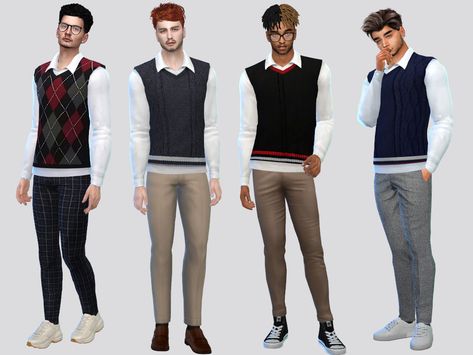 The Sims Resource - Louise Preppy Shirt Ts4 Preppy Cc, Sims 4 Preppy Clothes, Sims 4 Preppy, Prep Boys, Sims 4 Male Clothes, Preppy Boys, Preppy Shirt, Casual Attire For Women, Male Clothes