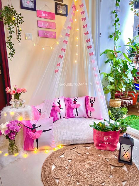 Canopy Sitting Area, Canopy Birthday Decoration, Canopy Birthday, Small Canopy, Kawaii Bedroom, Aesthetic Captions, Diy Diwali Decorations, Diy Canopy, Diwali Diy