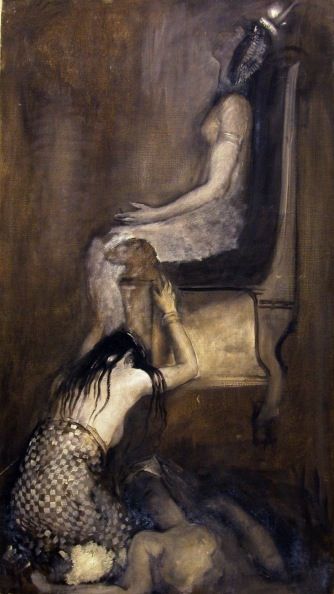 Edwin Austin Abbey - Study for Antony and Cleopatra    http://ecatalogue.art.yale.edu/results.htm?ksrch=Edwin%20Austin%20Abbey=0=25=objectNumber=0=1 The Siren, The Kiss, A Woman, Kiss, Water