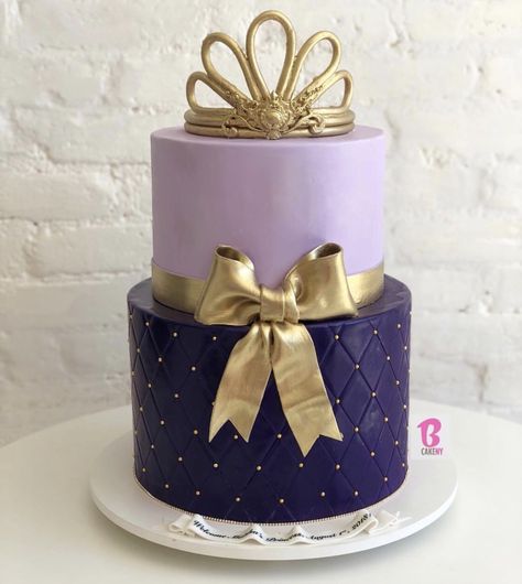 50th Birthday Cake Designs, Cake 2 Tier, Tiered Cakes Birthday, Tiered Cake Design, 2 Tier Cake, Purple Cakes, Simple Cake Designs, 50th Birthday Cake, Tier Cake