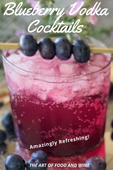 This beautiful and refreshing cocktail is made with vodka, blueberry simple syrup, and sparkling water. Recipe for cocktail and simple syrup all on website #blueberries #blueberry #vodka #vodkacocktails #drinkrecipes #vodkarecipes #blueberryvodka #cocktails #brunchcocktails #simplesyrup #blueberrysimplesyrup #drinks #happyhour #blueberrycocktails Blueberry Vodka Drinks, Blueberry Drinks, Blueberry Simple Syrup, Tavern Restaurant, Blueberry Cocktail, Vodka Recipes Drinks, Cocktail Vodka, Blueberry Vodka, Mule Cocktail