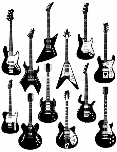 Electric Guitar Art, Guitar Sketch, Akordy Gitarowe, Guitar Illustration, Guitar Drawing, Black Electric Guitar, Guitar Posters, Guitar Tattoo, Guitar Obsession