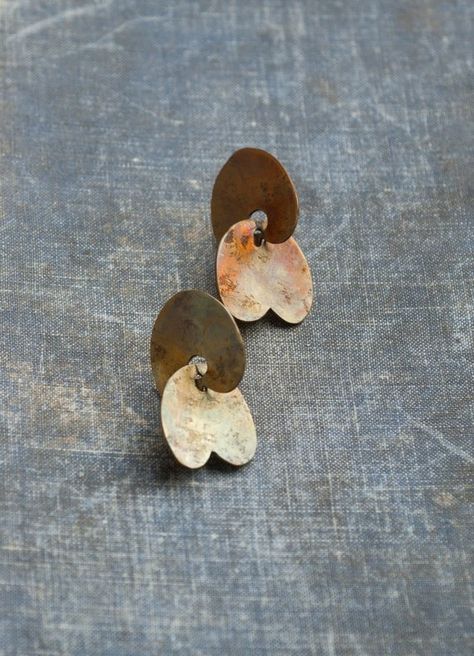 kinetic jewelry, brass earrings, abstract earrings, handmade earrings, artisan earrings, botanical jewellery, modern jewelry Kinetic Jewelry, Recycled Earrings, Crystal Quartz Earrings, Botanical Earrings, Abstract Earrings, Polymer Crafts, Artisan Earrings, Botanical Jewelry, Tiny Earrings