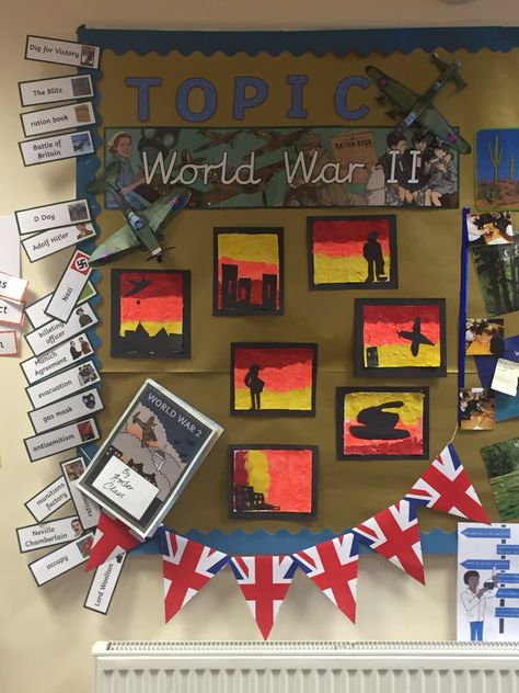 Ww2 Display Ks2, Ww1 Display, Teaching Creativity, History Display, Ww2 Art, Dig For Victory, School Display, Topic Ideas, Class Displays