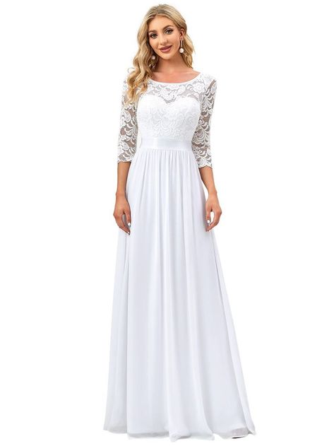 Women Elegant 3/4 Sleeve Empire Waist Maxi Bridesmaid Dresses 07412 Empire Waist Bridesmaid Dresses, Wedding Dress A Line, Womens Bridesmaid Dresses, Empire Waist Maxi, Beautiful Evening Dresses, Wedding Dress Patterns, Maxi Bridesmaid Dresses, Ever Pretty, Formal Party Dress