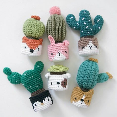 Crochet Cactus: The 25 Best Patterns - Derpy Monster Cactus En Crochet, Crochet Succulent, Confection Au Crochet, Crochet Cactus, Pola Amigurumi, Crochet Plant, Crochet Toys Patterns, Crochet Patterns Amigurumi, Crochet Dolls