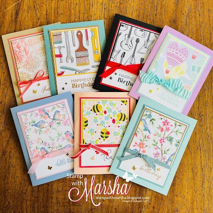 Stamp with Marsha: Easy DSP Card Pattern with a Surprise Inside Handmade Journals Diy, Hand Made Greeting Cards, Paper Crafts Card, Card Pattern, Lovely Lavender, December 2023, Fancy Fold Cards, January 2024, Stamping Up Cards