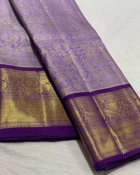 Pure kanchi Silk saree 😍 Silk mark certified ✨️ We customize Maggam/Aari/Embroidery Blouses according to client measurement requirements. We undertake order for saree border Maggam/Aari/Embroidery work. We Also ship internationally only through DHL/UPS For orders and details whatsapp to +91-799 791 2614/ DM us on Insta. . . . . . . . . . . . . #silksarees #saree #sareelove #sarees #sareesofinstagram #silk #handloom #sareelovers #silksaree #handloomsarees #onlineshopping #sareedraping #f... Contrast Blouse For Purple Silk Saree, Purple Pattu Saree, Lavender Pattu Saree, Purple Colour Saree, Trendy Blouse Patterns, Kanchivaram Saree, Sarees For Wedding, Silk Saree Blouse Designs Patterns, Kanchi Sarees