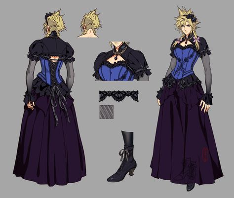 Cloud Blue Dress Concept Artwork - Final Fantasy VII Remake Art Gallery Tetsuya Nomura, Final Fantasy Cloud, Final Fantasy Vii Remake, Final Fantasy Art, Final Fantasy Vii, Game Artwork, Game Character Design, Video Game Characters, Final Fantasy