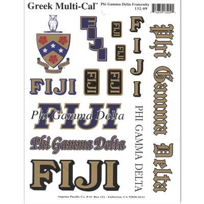 Fraternity Coolers, Phi Gamma Delta, Greek Symbol, Fraternity Apparel, Greek Letters, Greek Life, Window Stickers, Fraternity, Sticker Sheet