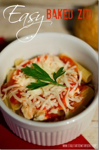 Family Dinner - Easy Baked Ziti pasta sauce Recipe - dinner recipes Ramkin Recipes, Ramekin Recipes, Ramekin Recipe, Simple Baked Beans Recipe, Easy Baked Beans, Oregano Salt, Easy Baked Ziti, Ziti Recipe, Ramekin Dishes