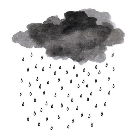 Rain Cloud Tattoos, Cloud Tattoos, Rain Illustration, Cloud Illustration, Doodles Art, Watercolor Clouds, Cloud Tattoo, Rain Cloud, Cloud Drawing