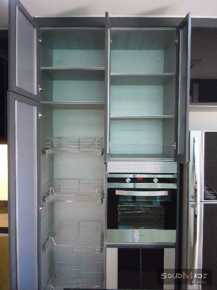 Aluminium Tall Cabinet Aluminum Kitchen Cabinet Aluminum Kitchen ... Alluminium Cupboards In Kitchen, Kitchen Aluminium, Cabinet Inserts, Glass Kitchen Cabinet, Aluminum Kitchen Cabinets, Hickory Kitchen Cabinets, Aluminum Kitchen, Glass Kitchen Cabinet Doors, Tall Kitchen Cabinets