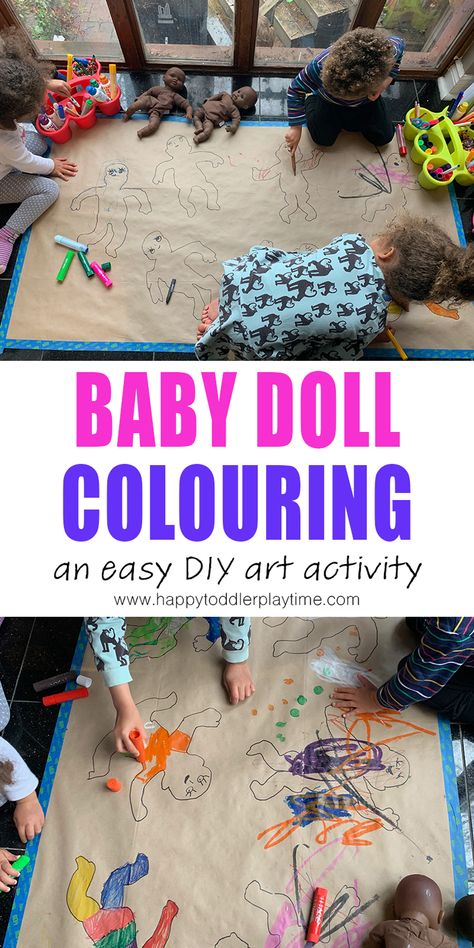 Baby doll colouring activity is a creative diy art activity for toddlers, preschoolers and kindergartners. Decorate the babies using markers and paint! Baby Doll Carrier Tutorial, Doll Carrier Tutorial, Doll Activities, Art Activity For Toddlers, Easy Kid Activities, Rainy Day Activities For Kids, Activity For Toddlers, Art Activities For Toddlers, Art Activity