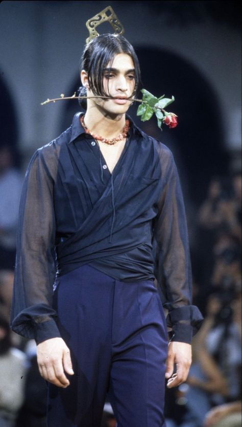 jeanpaulgaultier spring/summer 1998 menswear French Menswear, Jean Paul Gaultier Menswear 90s, 90s Menswear, Jean Paul Gaultier Menswear, Jean Paul Gaultier Men, Ethereal Men, Men’s Runway, Men Runway Fashion, Mens Couture