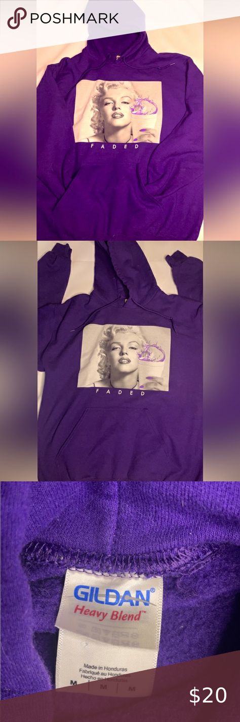 “Faded” Marilyn Monroe hoodie Marilyn Monroe Hoodie, Marilyn Monroe, Purple, Best Deals, Closet