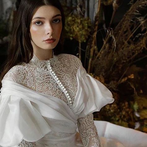 Malyarova Olga on Instagram: "Dress @malyarovaolga Photo @svetaboynovich Style @oxana_belonina Model @dnkmodels #fashiondress #couture #whitedress #bridal #weddingdress #wedding" Olga Nightgown, Olga Marie Animusphere, Malyarova Olga Dress, Malyarova Olga, Olga Romanov Color, 2023 Dress, Grand Duchess Olga Nikolaevna, Instagram Dress, White Dress