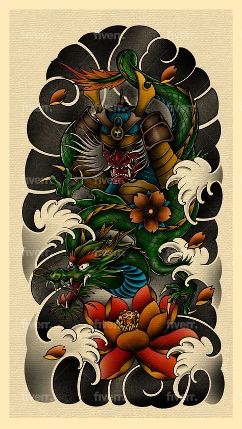 Japanese Back Tattoo Design, Desain Tattoo, Tatuajes Irezumi, Japanese Peony Tattoo, Tato Irezumi, Tattoo Designs Japanese, Japanese Traditional Tattoo, Steampunk Wallpaper, Samurai Tattoo Sleeve