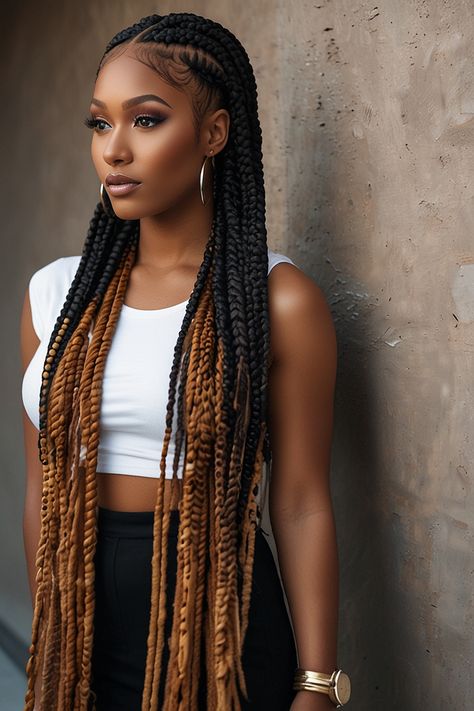 Hair Braid Patterns, Colored Box Braids, Side Braid Hairstyles, Braiding Styles, Colored Braids, Braided Cornrow Hairstyles, Braids Hairstyles Pictures, Cute Box Braids Hairstyles, Protective Hairstyles Braids