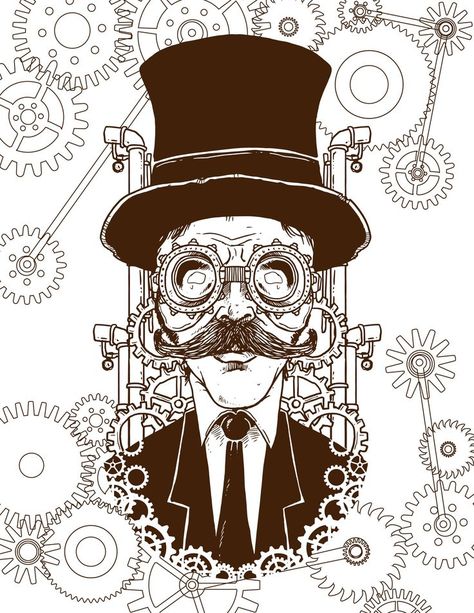 Steampunk Art Drawing, Steampunk Bedroom, Steampunk Mixed Media Art, Steampunk Drawing, Steampunk Illustration, Tik Tok Videos Funny, Steampunk Characters, Steampunk Artwork, Steampunk Tendencies