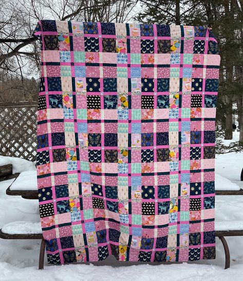 Plaidish Quilt, Monthly Recap, Charm Pack Quilt Patterns, Gingham Quilt, Charm Pack Quilt, Crumb Quilt, School Routine, Scrappy Quilt Patterns, Plaid Quilt