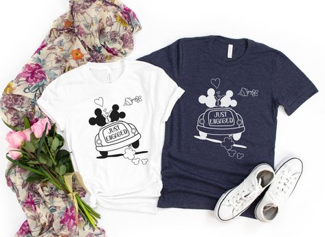 Just Engaged Disney Shirts, Engaged Disney Shirts, Disney Engagement Shirts, Disney Just Married Shirts, Honeymoon Disney Shirts, Disney Couples Shirts, Boyfriend Girlfriend Shirts, Disney Engagement, Disney Couple