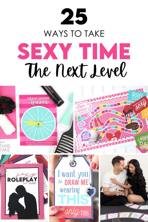 I am so excited to try out these new sexy time ideas! #sexytime #sexyforeplay #sexyideas Intimate Ideas, Date Night Ideas For Married Couples, Sweet Games, Romance Tips, Romantic Date Night Ideas, Spin The Bottle, Creative Dates, The Dating Divas, Dating Divas