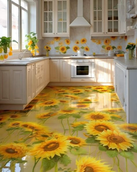 Sunflower Home Decor, Sunflower Kitchen Decor, Dream Kitchens Design, Cute Bedroom Decor, House Design Kitchen, Design Your Dream House, House Flooring, Home Room Design, Dream House Decor