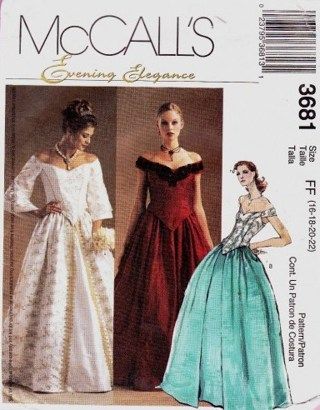 Evening Gown Pattern, Two Piece Evening Dresses, Gown Sewing Pattern, Formal Dress Patterns, Victorian Gown, Elegance Dress, Pattern Wedding, Costume Sewing Patterns, Wedding Dress Patterns