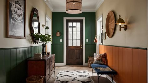 30 Best Hallway Color Schemes and Paint Ideas for Your Home Entryway Color Ideas Paint, Entryway Color Ideas, Hallway Colour Schemes, Entryway Colors, Green Hallway Ideas, Hallway Colours, Best Color Schemes, Green Hallway, Perfect Palette