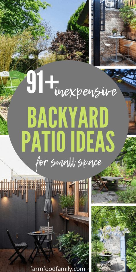 Small Patio Ideas On A Budget, Inexpensive Patio, Small Patio Spaces, Small Patio Decorating Ideas, Backyard Patio Ideas, Small Patio Design, Small Patio Decor, Small Garden Landscape, Cheap Patio