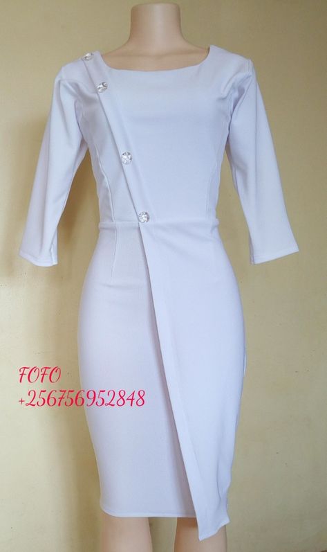 Beautiful white pencil dress White Pencil Dress, Nurse Dress Uniform, Nurse Uniforms, Uniform Ideas, Uniform Style, Work Uniform, Woman Dresses, Work Dresses For Women, Stylish Work Attire