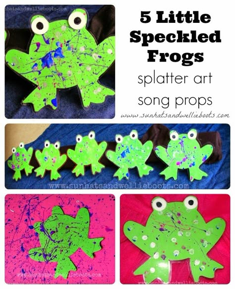 Five Speckled Frogs Craft, Frog Art For Infants, 5 Green And Speckled Frogs Craft, Reptiles Preschool, Five Little Speckled Frogs, Pond Life Theme, 5 Little Speckled Frogs, Frogs Preschool, Pond Crafts