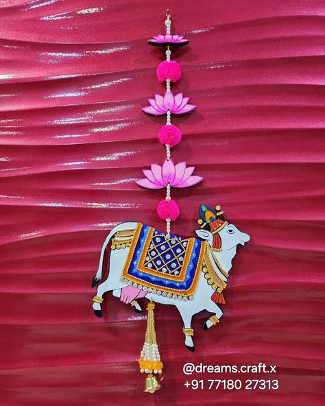 Cow Pichwai With Lotus Custouts Wall Hanging 🪷 Dm for more details #cowpichwai #pichwai #festival Lotus Hanging, Pichwai Cow, Lotus, Cow, Wall Hanging, Festival, Wall, Quick Saves